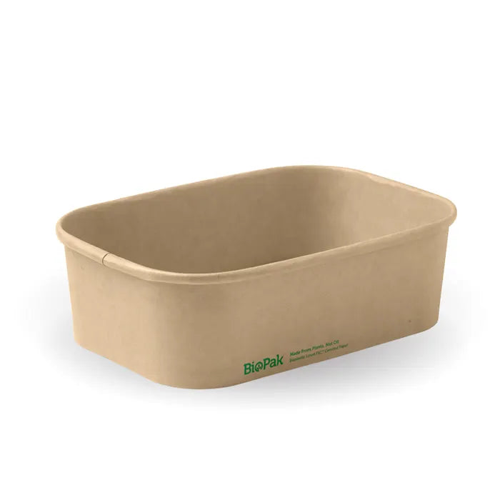 650ml Natural Kraft Bio-Board Rectangular Paper Container – CTN300