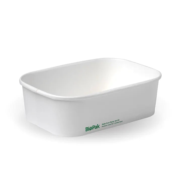 650 ml rectangular container with lining 300gsm, FSC mix, 300 Pcs/CTN - White