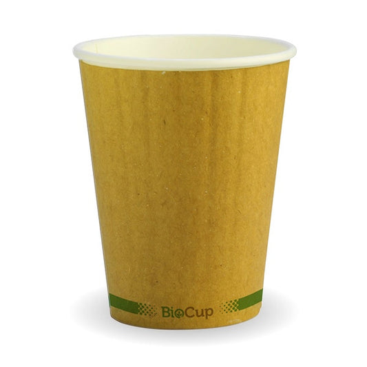 390ml/12oz (90mm) Kraft Green Stripe Double Wall Bio-Cup - CTN1000 - Eve Zone