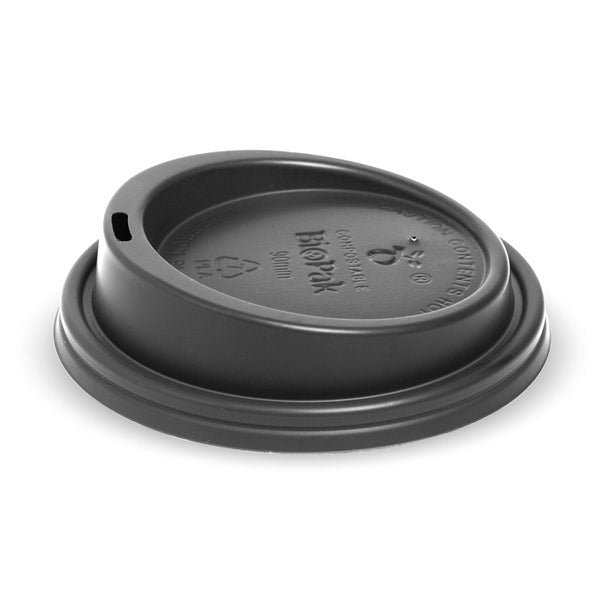 90mm Large Black PLA BioCup Lid - CTN1000