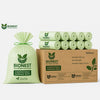 Bionest REF5198 green 100um compostable garbage bags package featuring 100um thickness and bulk rolls