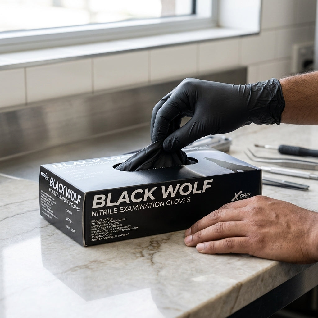 Black nitrile gloves textured grip latex free bulk disposable gloves for automotive cleaning and professional use