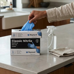 Blue nitrile examination gloves textured grip bulk disposable gloves for medical industrial and hygiene applications