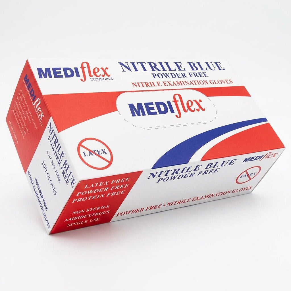 Blue nitrile gloves powder free disposable latex free gloves for medical food handling and cleaning use