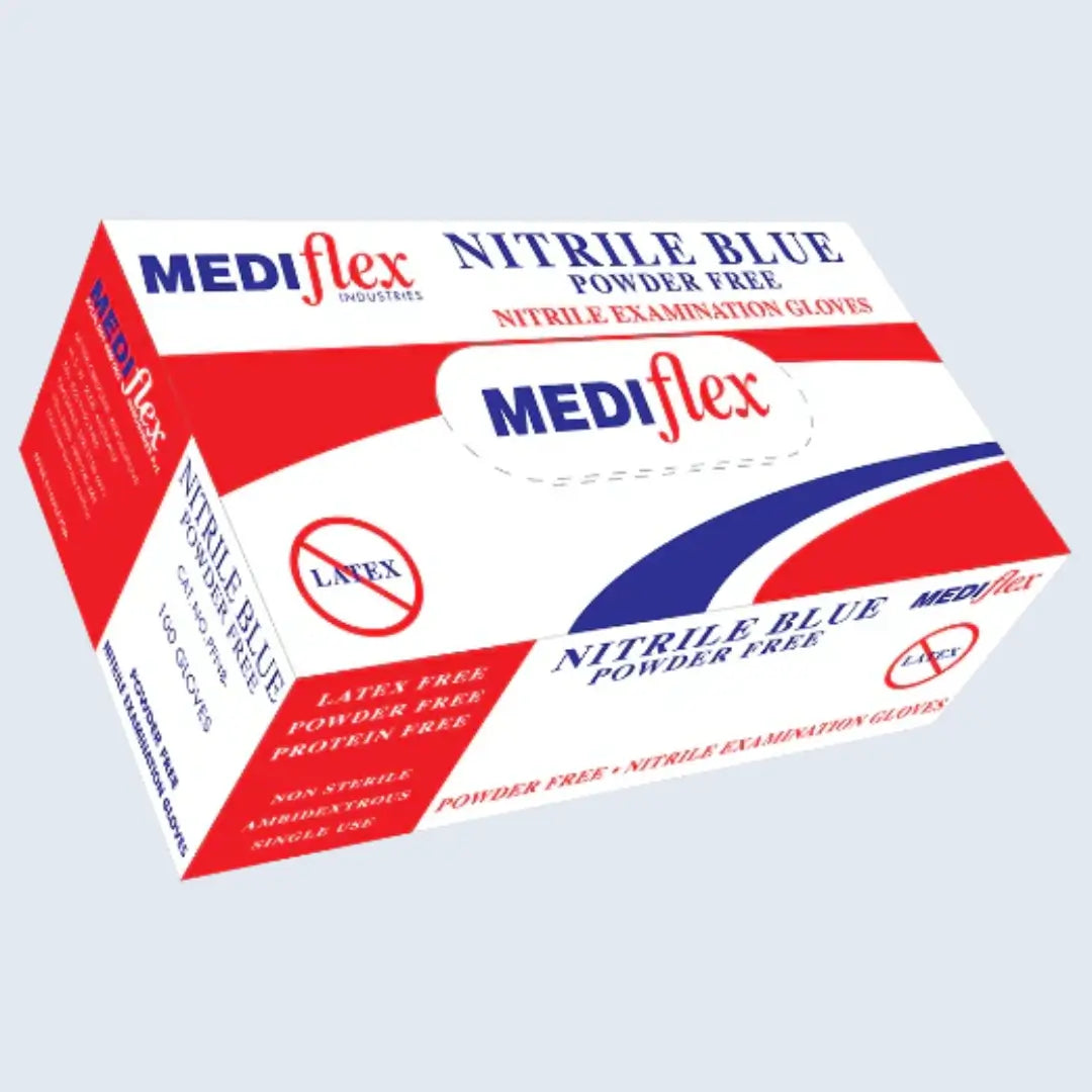 Blue Nitrile Powder-Free Disposable Gloves Latex-Free Australia.