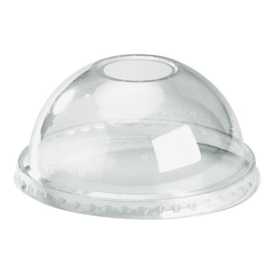 300-700ml Dome 22mm Hole Clear BioCup Lid CTN1000 - Eve Zone