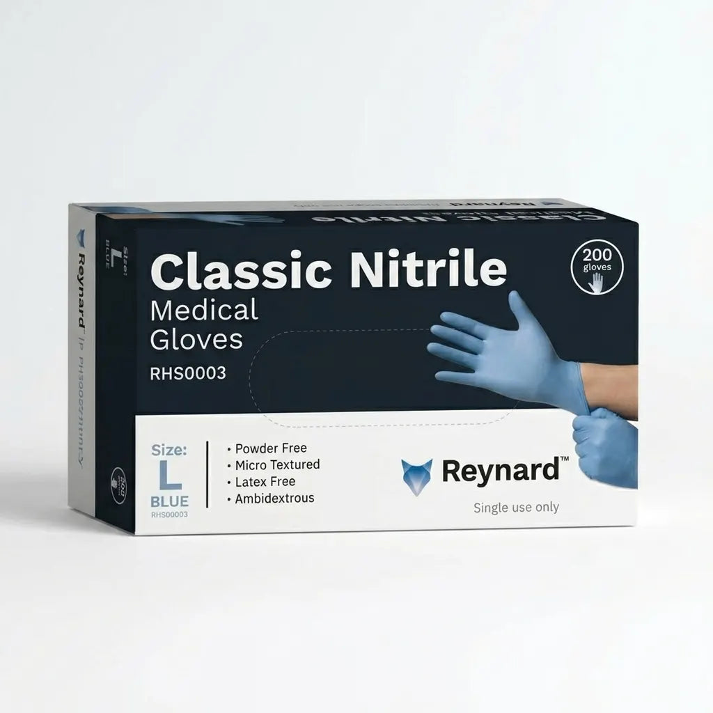 Classic blue nitrile gloves powder free latex free disposable gloves for healthcare food handling and cleaning use
