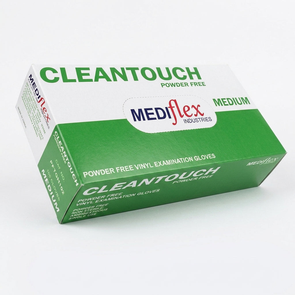 Cleantouch clear vinyl gloves powder free disposable latex free gloves for food handling cleaning and hygiene use