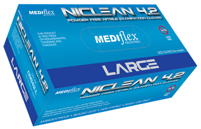 Niclean 4.2 Powder Free Blue Nitrile Gloves - CTN 2000 - Eve Zone