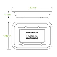 500ml plant fibre takeaway container PFAS free home compostable food packaging for eco friendly takeaway