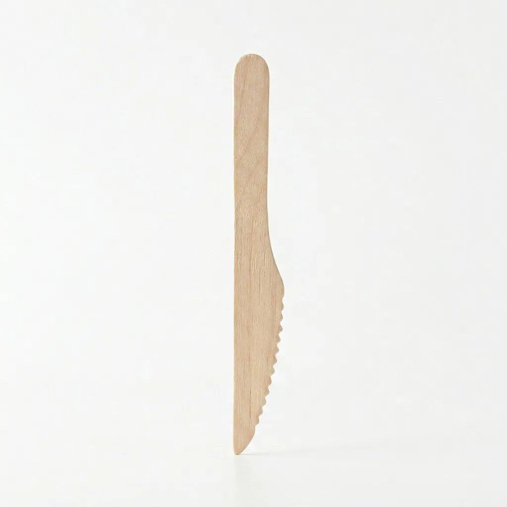 Eco friendly wooden knife disposable food utensil for takeaway meals catering and events