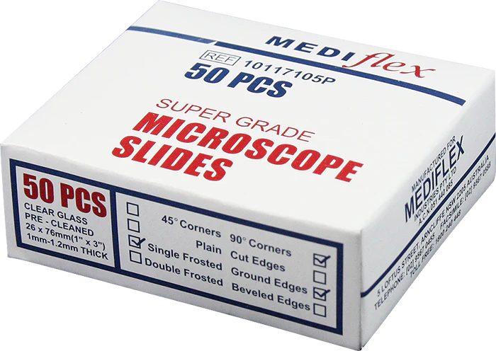 Microscope Slide, Single Frosted, Ground Edges