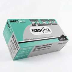 Flexi powder free latex gloves disposable Mediflex natural rubber gloves for healthcare cleaning and food handling