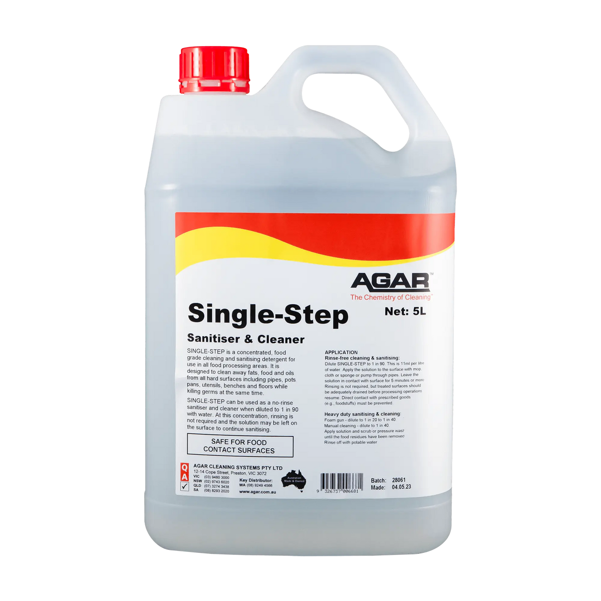 Food Grade Cleaner & Sanitiser (Food Grade Sanitiser) -5L - Eve Zone