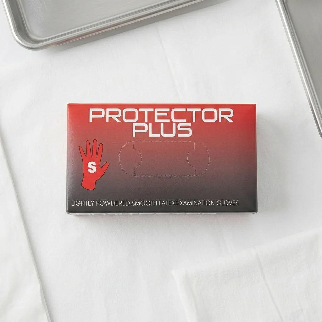 Form fit latex gloves lightly powdered disposable gloves for professional use in healthcare industrial and hygiene environments