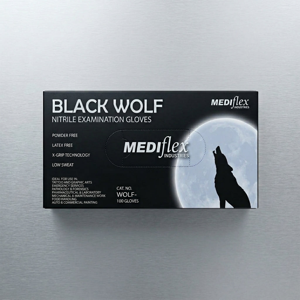 Heavy duty black nitrile gloves chemical resistant disposable gloves for workshops healthcare and cleaning tasks