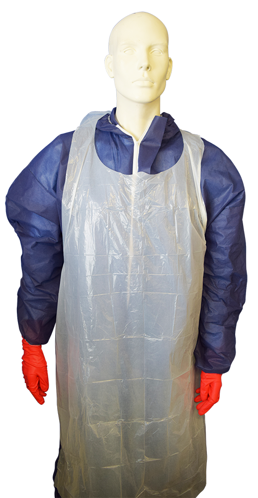 Disposable White/Blue LDPE Apron - CTN1000 - Eve Zone