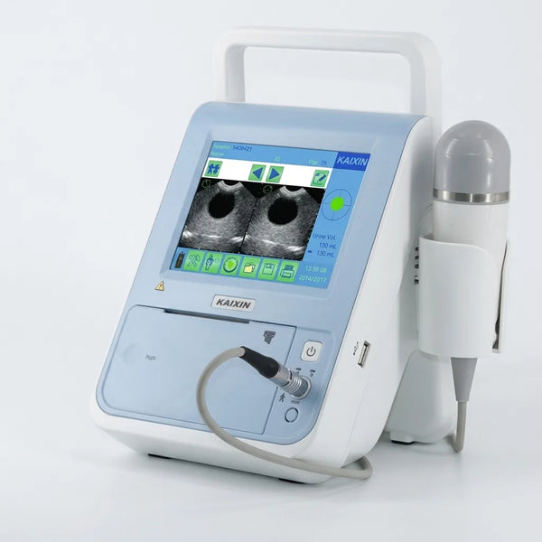 Kaixin BVT01 bladder scanner console featuring a 5.7 inch colour touchscreen display, portable medical diagnostic ultrasound system.