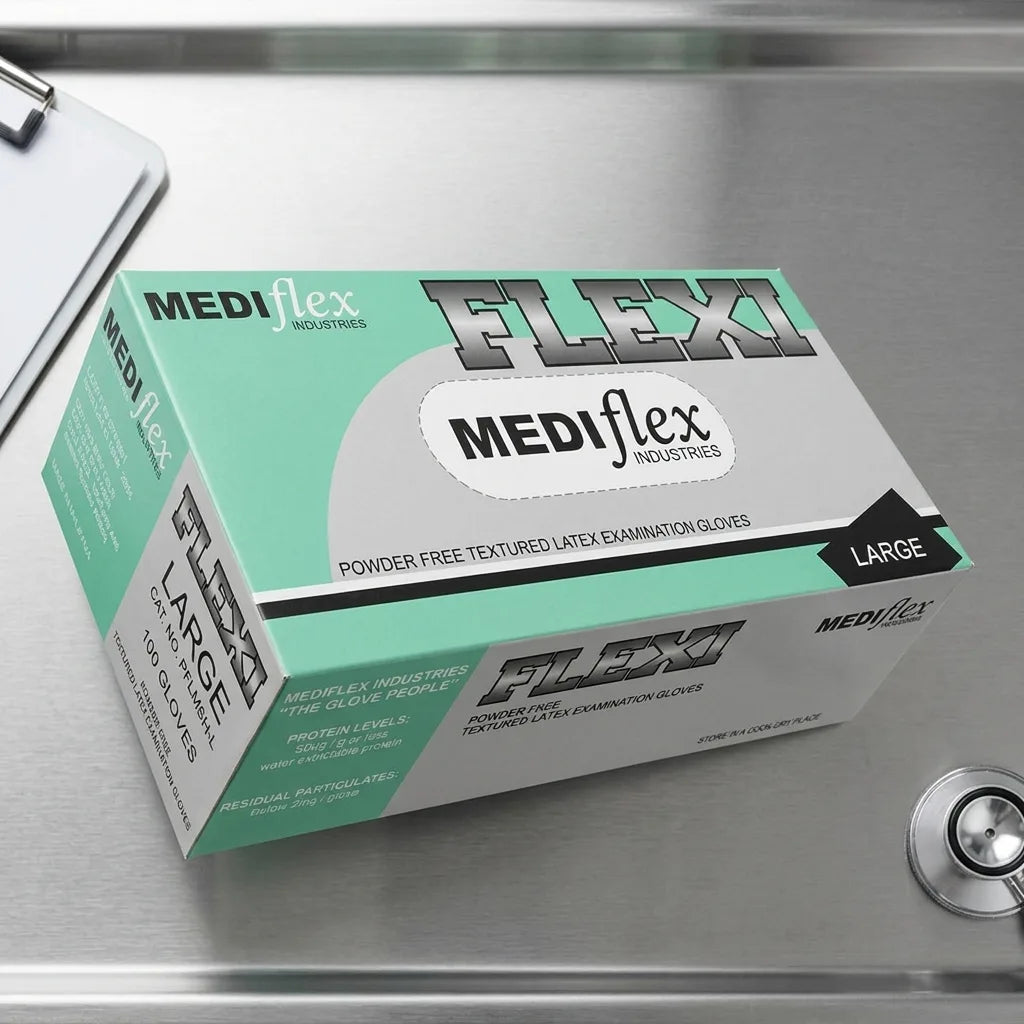 Latex examination gloves powder free flexible and durable gloves for clinics laboratories and food preparation