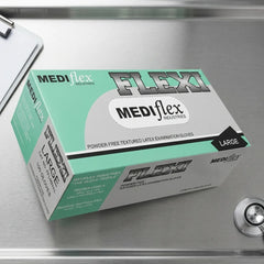 Latex examination gloves powder free flexible and durable gloves for clinics laboratories and food preparation