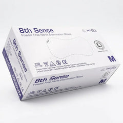 Latex free nitrile gloves 8th Sense disposable bulk gloves for clinics food service and hygiene protection