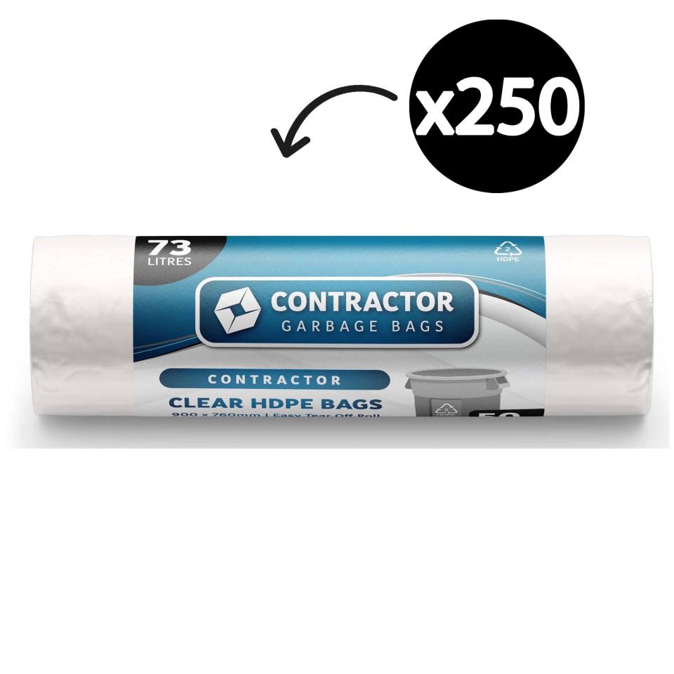 Austar Contractor Bin Liners Clear Hdpe 73lt- 25 Carton 250