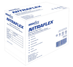 Nitraflex Sterile Nitrile Singles Gloves Mediflex (Powder Free) - Blue CTN400