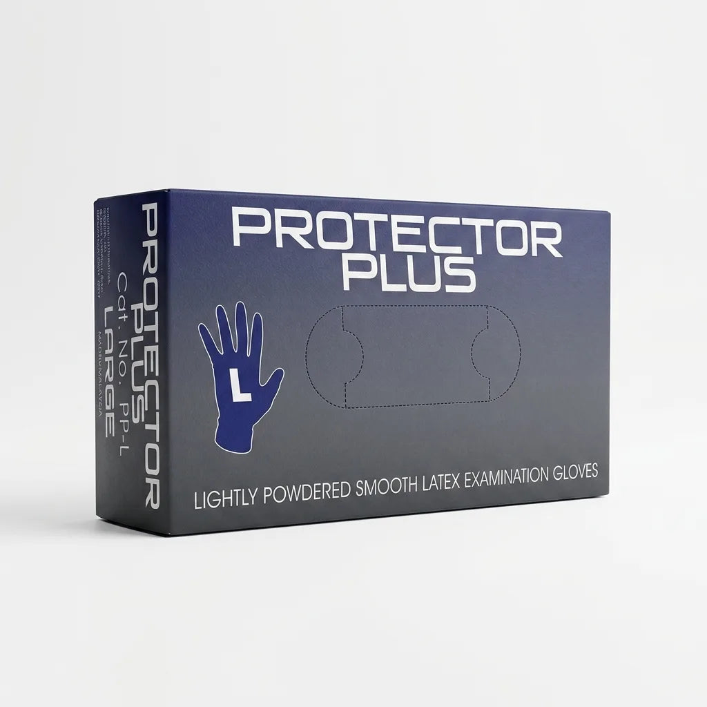 Natural rubber latex gloves Protector Plus disposable bulk carton gloves for healthcare food service and cleaning use