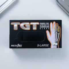 Close-up of TGT Neoprene gloves showing high elasticity and soft polychloroprene material for a latex-like fit.