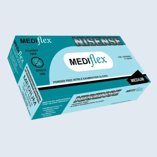 Nisense PF Sky Blue Nitrile Glove - CTN1000