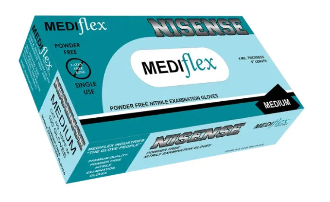 Nisense PF Sky Blue Nitrile Glove - CTN1000