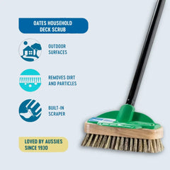 Blue Plastic Deck Scrub Brush – Durable Bristles for Outdoor Cleaning.
