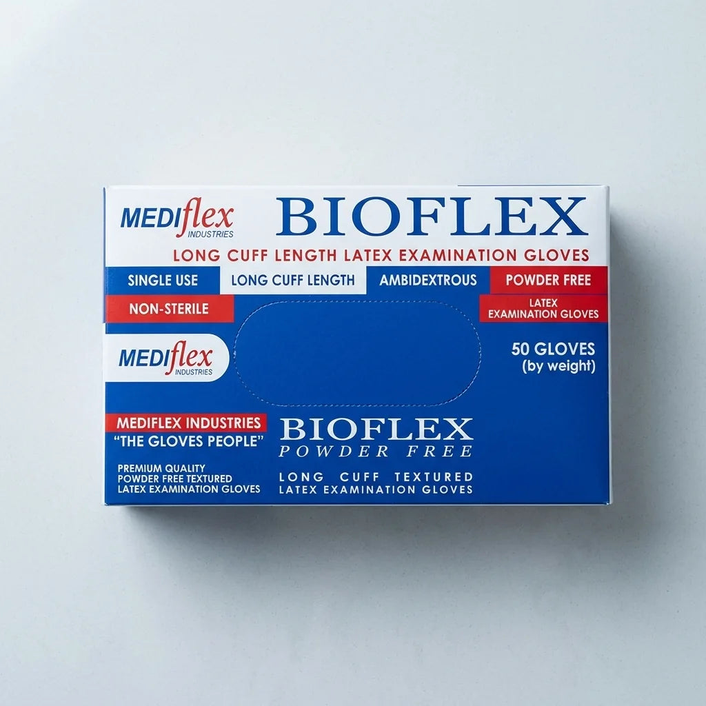PF latex gloves powder free medical examination gloves natural rubber latex gloves for healthcare food handling and cleaning use