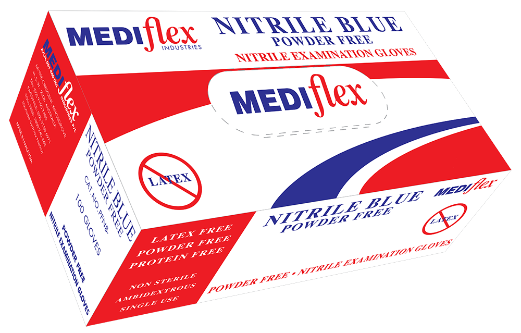 Image of Nitrile Blue PF Gloves available at Evezone