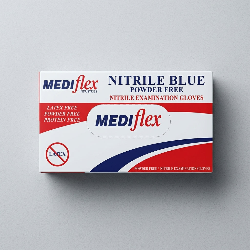 Powder free blue nitrile gloves textured grip bulk disposable gloves for industrial and healthcare use