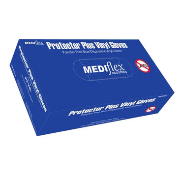 Protector Plus Blue Vinyl Gloves Powder-Free Latex-Free Australia.