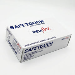 Safetouch clear vinyl gloves lightly powdered medical grade disposable gloves for healthcare hygiene and food handling use