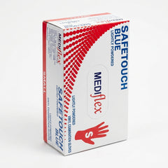 Safetouch blue vinyl gloves powdered smooth fit disposable gloves bulk for medical catering and janitorial applications