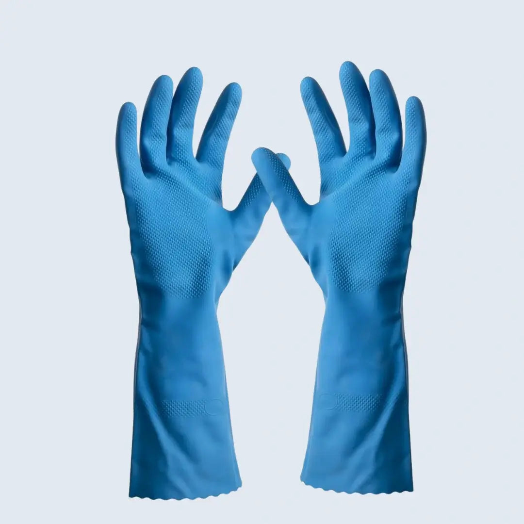 SGS Silverlined Reusable Rubber Gloves Pack of 12 Pairs for Cleaning and Industrial Use
