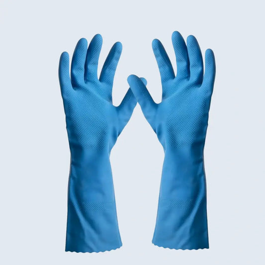 SGS Silverlined Reusable Rubber Gloves Pack of 12 Pairs for Cleaning and Industrial Use
