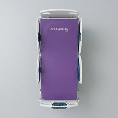 Side profile of the Forté Sovereign S7 pressure care mattress highlighting the integrated five degree heel slope for targeted pressure offloading.