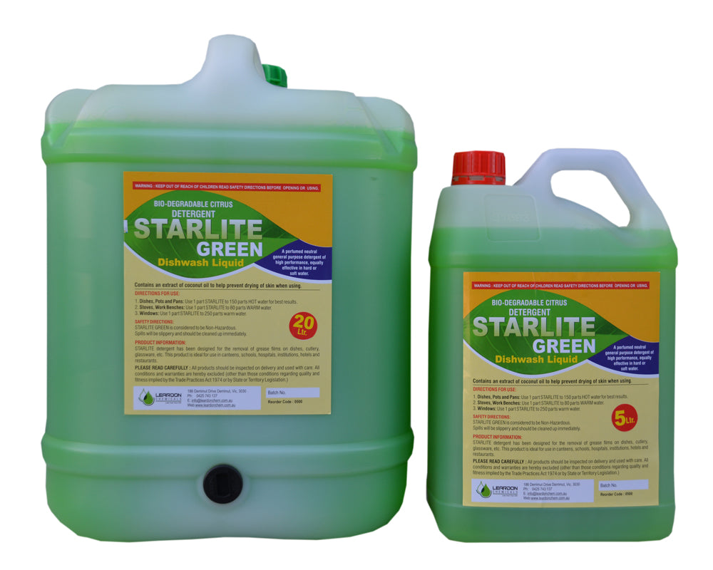 Starlite commercial dishwash liquid 20 & 5 Litre bulk container for manual wash