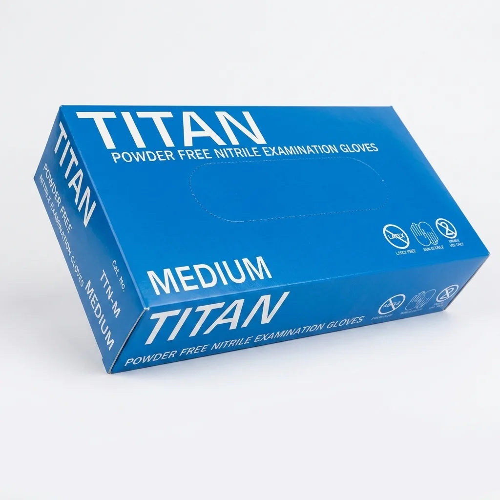 Titan nitrile gloves powder free latex free disposable gloves for food handling healthcare and cleaning use