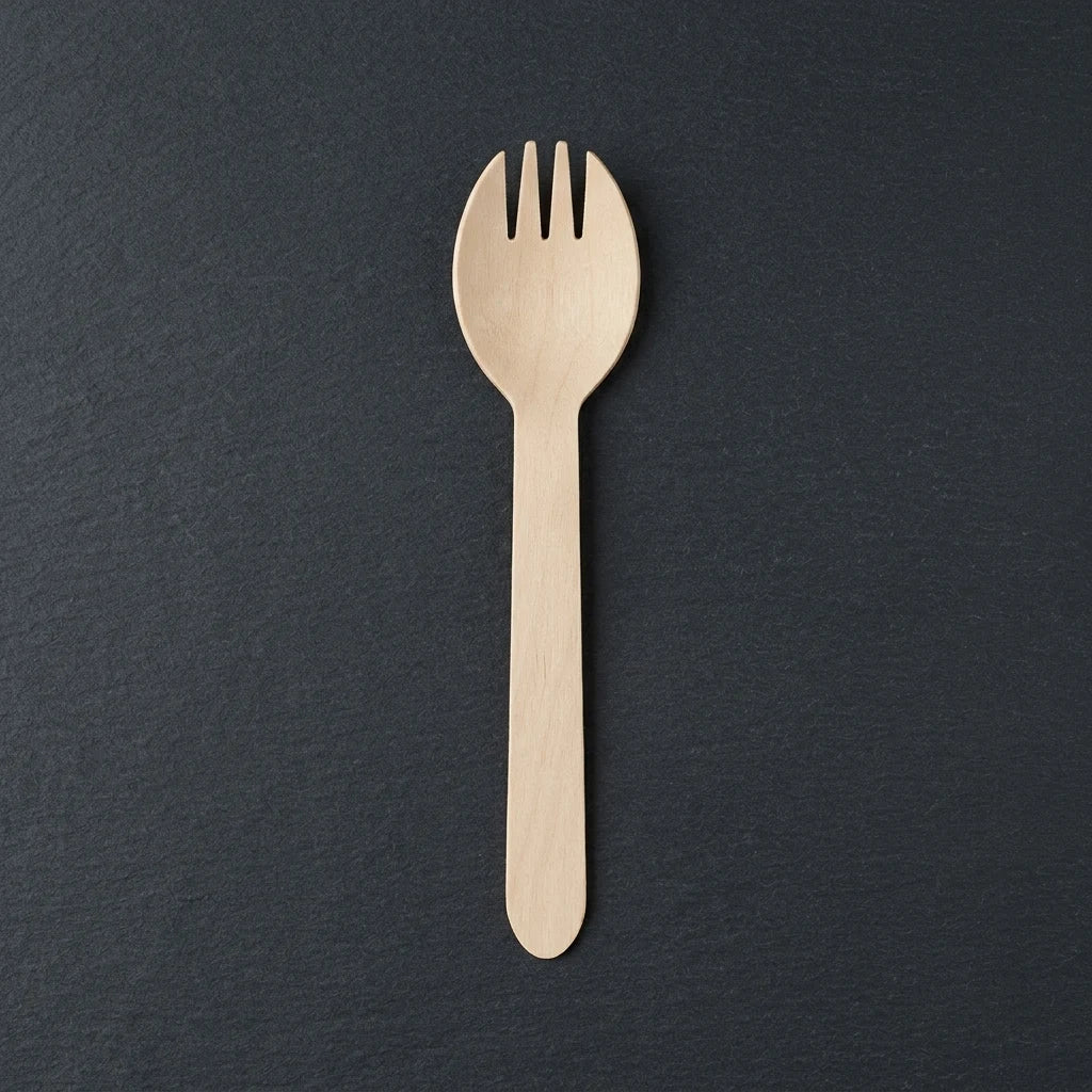 Wooden spork 1000 pcs disposable eco friendly cutlery for takeaway food and catering use
